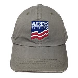 America's Alfalfa Slideback Hat Brown One Size Embroidered Legend